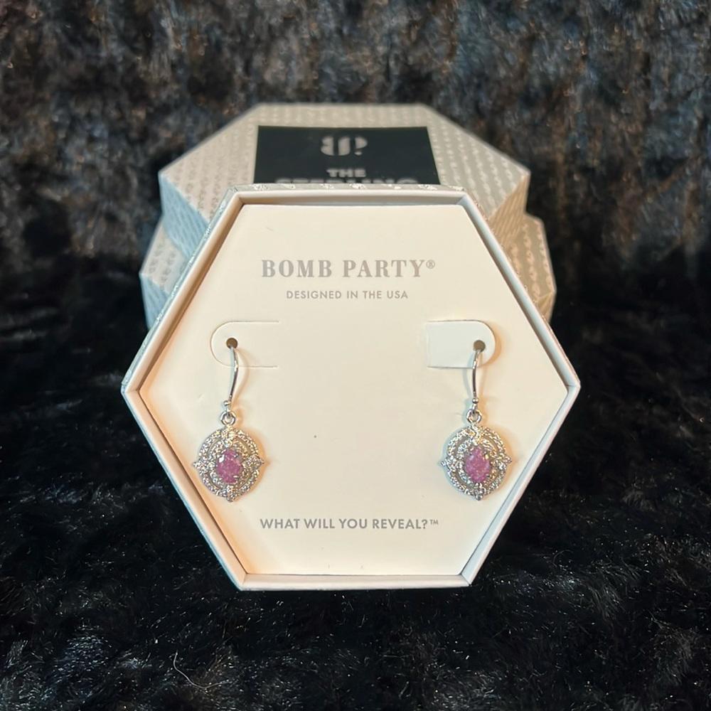 BOMB PARTY Sterling Silver Earrings Pink